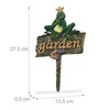 Relaxdays Cast Iron Garden Stake with Garden Lettering, Frog King