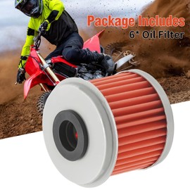 MospdyGear 6 Pcs Oil Filter, Replacement for Honda CRF 450 R RX X CRF250 R RX X 2005 2006 2007 2008 2009 2010 2011 2012 2013 2014 2015 2016 2017 2018 2019 2020 2021 2022