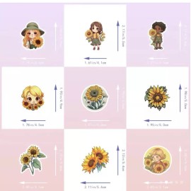 Unbranded 10pcs Beautiful Sunflower Stickers- Scrapbook, Journal, DIY Crafts & Card Making