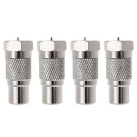 VGOL 4pcs RF TV Coaxial F Plug Female Adapter High-Speed F Type Plug to TV Coax Socket Converter for Classic Gaming Consoles Compatible with Atari 2600