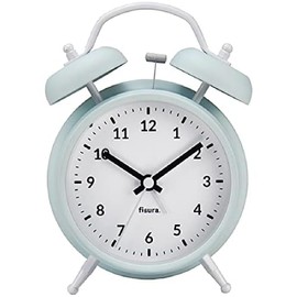 Fisura Analogue Alarm Clock Without Tic-TAC with LED Night Light. Metal and ABS. Dimensions: 11.7 x 5.5 x 16. Dial 9 cm (Mint)