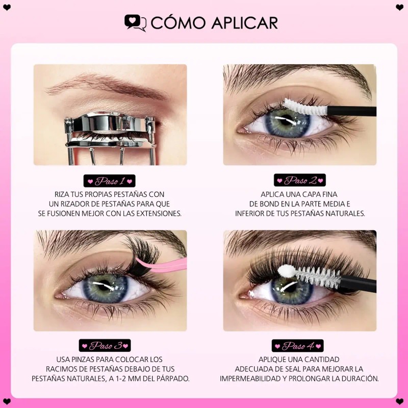 Wosheer Kit De Extensiones Pestañas 8-18mm Pestañas (flirty)