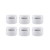 Empty White Silver Edge Portable Refillable Plastic Cosmetic Makeup Face