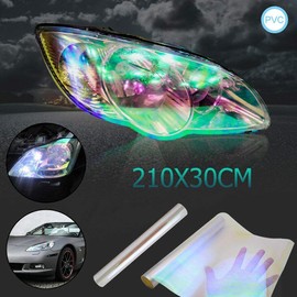 Baceyong 30 * 210cm Car Light Chameleon Tint Film, Polymer PVC Chameleon Clear Car Headlight Tailight Fog Lamp Tint Film Sticker