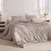 Lady Ann 128x120 Bed Comforter Set Camel Ruched Oversized King