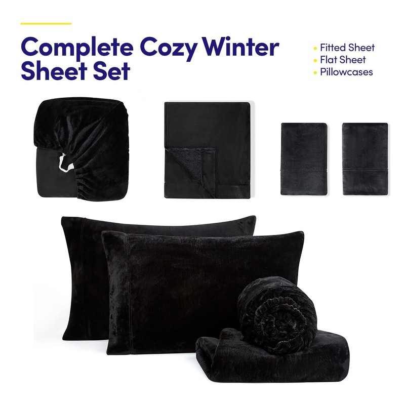 Fleece Sheets King Size – Deep Pocket Bedding Toasty Warm