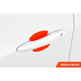 Luxshield Car Door Handle Protective Film Grip for Nissan Micra 5 (V) K14 I 2017-2023 - Scratch Protection, Paint Protection Film - Transparent Glossy