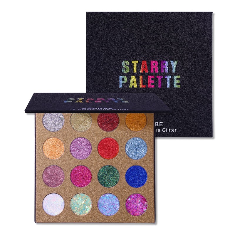 UCANBE Pro Glitter Eyeshadow Palette - Professional 16 Colors -
