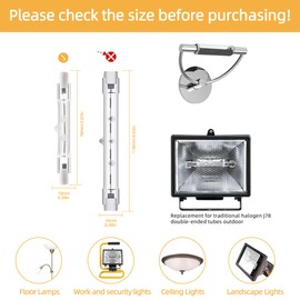 MISDOOD R7S Halogen Light Bulbs 120V 100W,6 Pack J78mm T3 J Type Halogen Bulbs, 3 Inch Long Double Ended Light Bulb for Work, Security,Landscape Lights, Dimmable