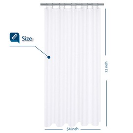 Stall Shower Curtain 54 x 72 inch, Fabric, Waffle Weave, Hotel Luxury Spa, 230 GSM Heavyweight, Water Repellent, Machine Washable, White Pique Pattern Decorative Bathroom Curtain