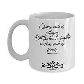 MIPOMALL Chance Made Us Mugs Cup - Leaving Gifts for Colleagues Boss Friends Men Women - Work Wife Husband, Fun and Laughter, Christmas Presents- MG0011