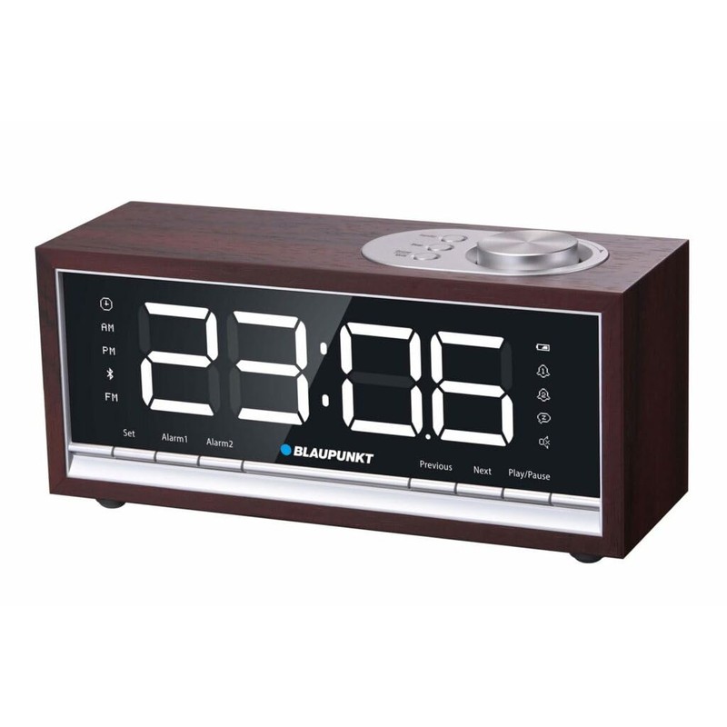 BLAUPUNKT CR60BT Bluetooth Radio Alarm Clock Brown Wood