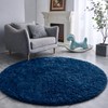 BRICHOEE Navy Blue Round Rug 4 feet Super Soft Fluffy