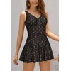 Shekini Women's One-Piece Swimming Costume, Ruffled Swimming Costume, Retro Design
