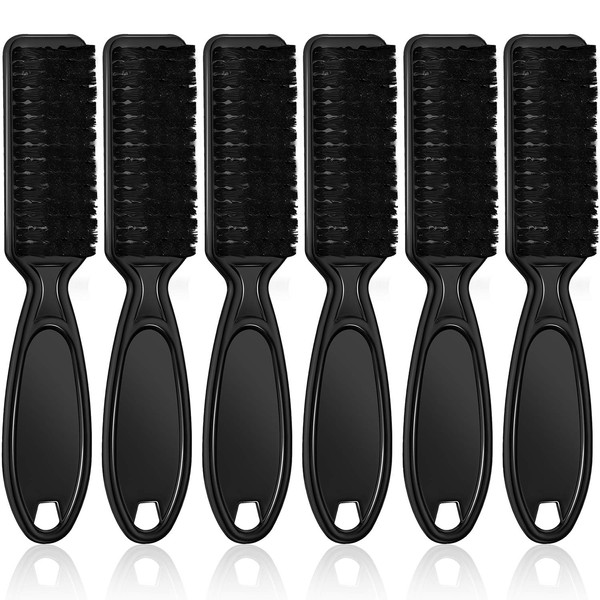 6 Pieces Barber Blade Clipper Cleaning Brush Nylon Trimmer Cleaning Brush Hair Duster Fade Brush Set Kit (Black)