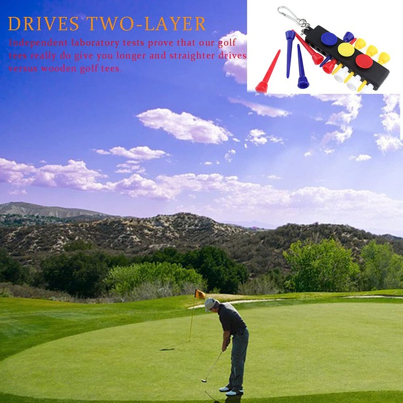 Plastic Golf Tees Golf Tee Holder with 12 Golf Tees