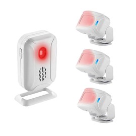 Greencycle Wireless Motion Sensor Doorbell，Business/Store Entry Alert Bell,900ft Range,16 Tones,4 Levels of Speaker Volume,Alarm Designed Specifically for The Elderly/Children,3SENSOR 1ALARM