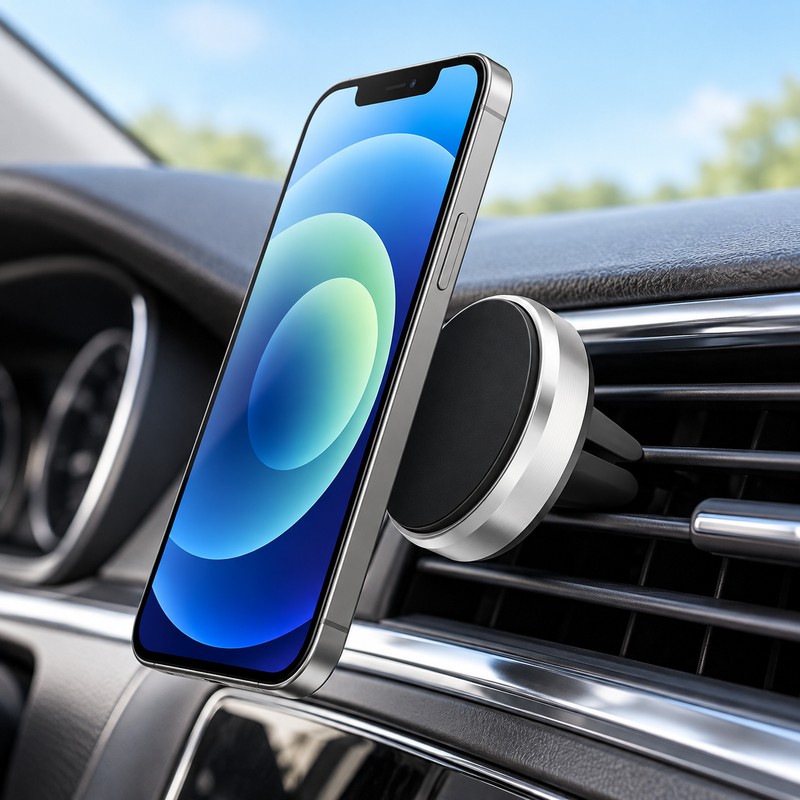 Magnetic Car Phone Mount for Air Vents – Compact Metal