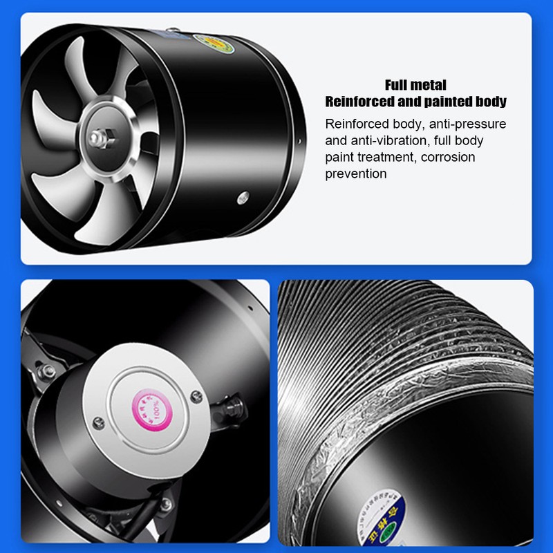 Round Inline Booster Duct Fan Exhaust Ventilation Fan with Low