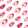 Valentine Fake Nails French Tip Press on Nails Cute Heart