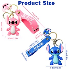 YCWSSB Pack of 2 Key Chains, Colourful Cartoon Keyrings, Children's Birthday Party Bags, Small Gifts for Boys and Girls