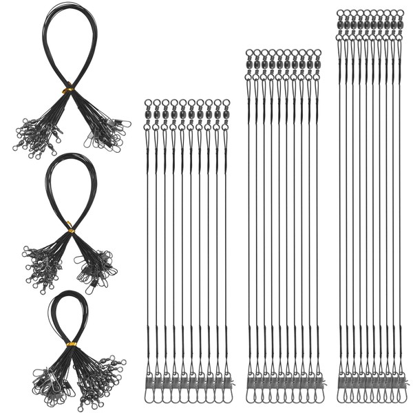 60pcs Fishing Leader Wire Rig Sturdy Stainless Steel Line Wire