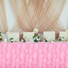 QUARKZMAN 14ft Pink Mix Tulle Table Skirt, Tulle Curly Willow