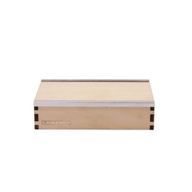 LANTWIT Fingerboard Ramp – Box Curb, Handmade Wooden Ramp with Steel Coping, Mini Skate Obstacle for 96mm Fingerboards