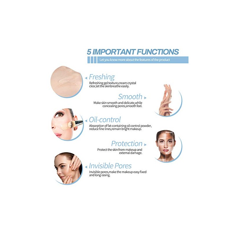 PHOERA Cara de imprimación, Primer facial para maquillaje, Suavizante hidratante