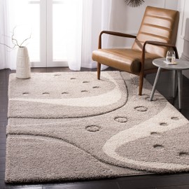 SAFAVIEH Florida Shag Collection Accent Rug - 3'3" x 5'3", Dark Blue & Ivory, Non-Shedding & Easy Care, 1.2-inch Thick Ideal for High Traffic Areas in Entryway, Living Room, Bedroom (SG473-6511)
