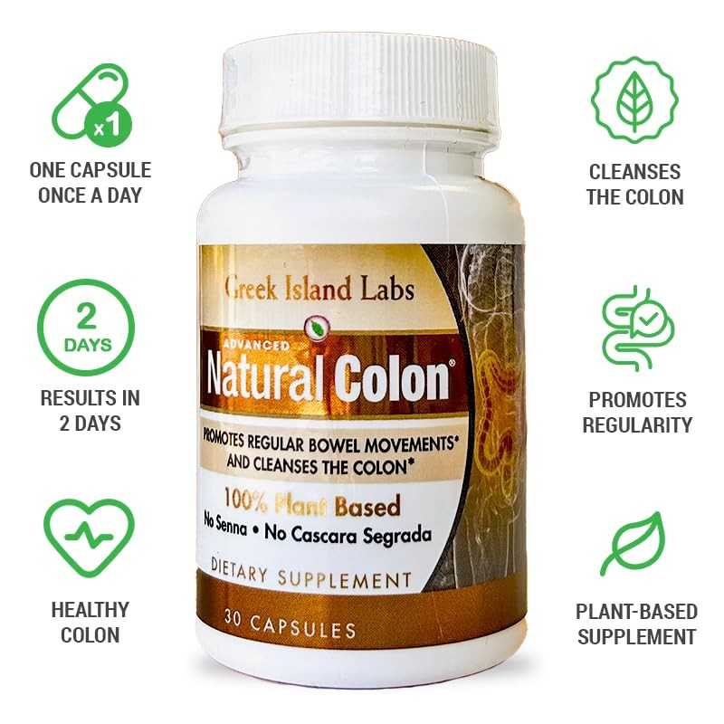Greek Island Labs Natural Colon Cleanse Supplements – 30-Day Supply