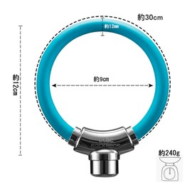 ULAC Bicycle Key Cable Lock, U-Shaped Lock, Zinc Alloy, Cross Bike, Wire Lock, Bike, 2 Unique Keys, Thickness 0.5 inches (12 mm), High Cut Resistance, Anti-Theft, Durable, 3 Colors (Blue)