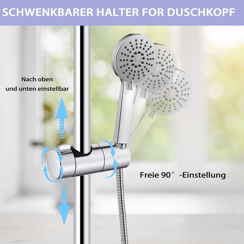 2-Pack Adjustable Shower Head Holder Replacement for Slide Bar Universal