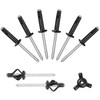 ALLCLEAN 3/16" x 3/4" Tri-Fold Rivets Assortment - 150Pcs,Black Tri-fold