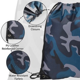 Cirteklynx Drawstring Backpack Camo Gym String Bags Large Draw String Back Bag Water-Resistant Cinch Sackpack for Sports (CAMO3)
