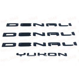 GMC Gloss Black Door Rear DENALI Yukon Emblems Letters 2025 GMC Yukon Yukon XL