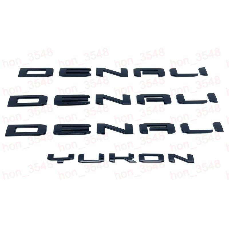 GMC Gloss Black Door Rear DENALI Yukon Emblems Letters 2025