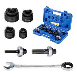 IBOSAD Manual Knockout Hole Punch Driver Kit 1/2",3/4",1",1-1/4" Electrical Conduit Hole Cutter Set KO Tool Kits with Wrench,Can't Use for Stainless Steel Plate