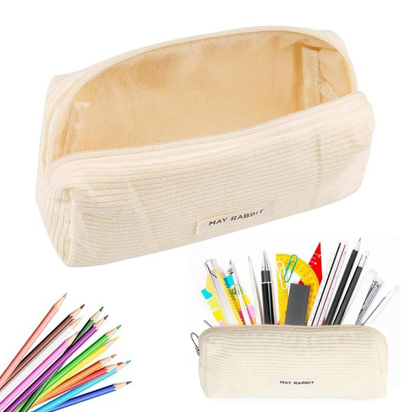 QOWUXHZ 1 Piece Pencil Case Corduroy Fabric Pencil Case for