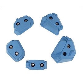 Atomik Rock Climbing Holds Set of 5 Hedron 2-Bolts in Blue