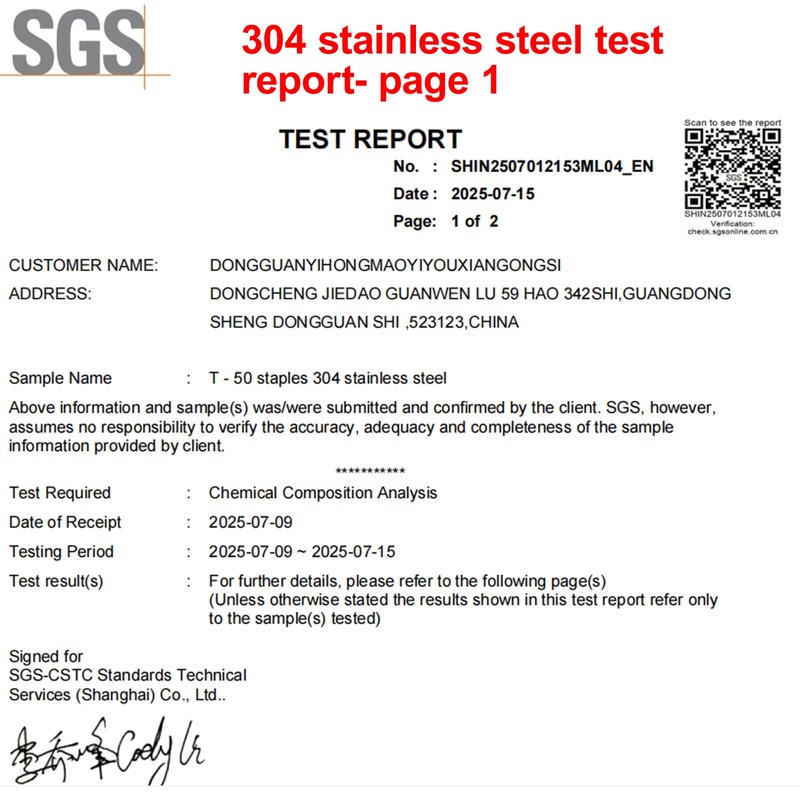 SimCos 20 Gauge 304 Stainless Steel T/50 Staples - 3/8"