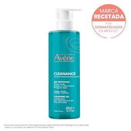 Avene Cleanance Gel Limpiador Facial y Corporal para Piel Grasa y Sensible con Imperfecciones, con Agua Thermal, Efecto Matificante y Calmante para Cu