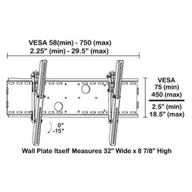 Black Adjustable Tilt/Tilting Wall Mount Bracket for Panasonic Viera TC-P42X1 42" Inch LCD HDTV TV Television