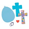 Fun Express Mosaic Cross Easter Egg Ornament Craft Kit, Craft
