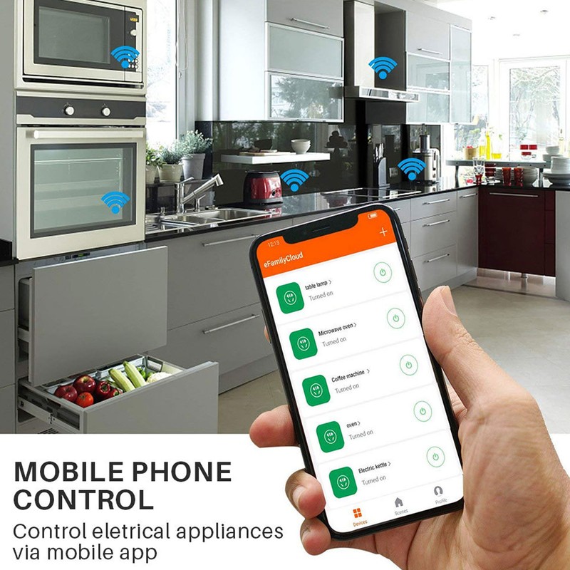 10A WiFi Smart Socket APP Control Bluetooth Transfer Outlet Wireless