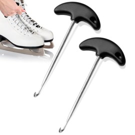 LUTQ 2-Pack Skate Lace Tighteners - Ice Hockey Skate Lace Tightener Tool - Stainless Steel Shoe Lace Tightener for Hockey Skate, Boot Lace Hooks for Ice-Skates Boots