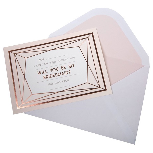 Neviti - Geo Blush - Bridesmaid Cards with Envelopes, Pack of 3