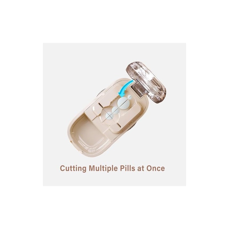 DUBSTAR Pill Cutter Splitter for Cutting Multiple Pills, 1/2 1/4