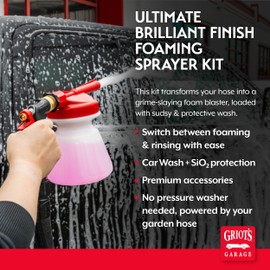 Griot's Garage Ultimate Brilliant Finish Foaming Sprayer Kit, Includes Foam Gun, Car Cleaner Soap, Pump Head Dispenser, Ceramic Wash and Coat, Microfiber Cloths, and Terry Weave Drying Towel