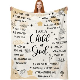 Christian Gifts for Women, Religious Gifts for Women, Christian Blanket, Spiritual Gifts for Women Birthday, Catholic Gifts Women, Child of God Blanket, Gifts for Christian Women Friends (50x60")
